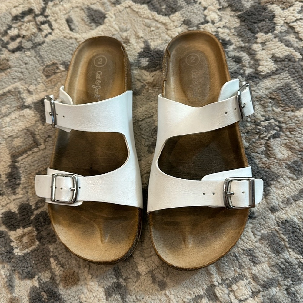 Cat & Jack White Double Strap Sandals - Picture 1 of 7